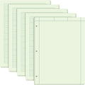 Seajan 5 Pcs Engineering Paper Notebook Engineering Computation Pad 8.5 x 11 Inches Engineer Graph Paper Notepad, 5 Squares Per Inch 3 Hole Punched Computation Pad, 100 Sheets/pack (Green)