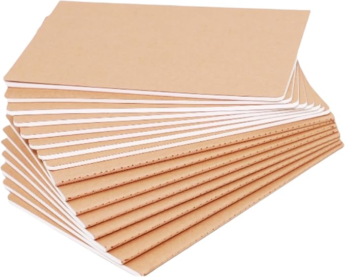 Zegrox 16 Pack Kraft Notebooks, Journals in Bulk for Writing, Blank Paper Sketchbooks, 60 Pages Notebook, 8.3x5.5 Inch, A5 Size, Travel Journal Set, for Gifts, Students and Office Supplies