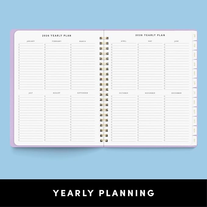 PAPERAGE 2026 Weekly & Monthly Planner, 12 Months (January 2026 - December 2026), 9.2 in x 11.2 in, Spiral Bound 2026 Planner with Weekly, Monthly & Yearly Views, Note Pages & Inner Pocket – Slate