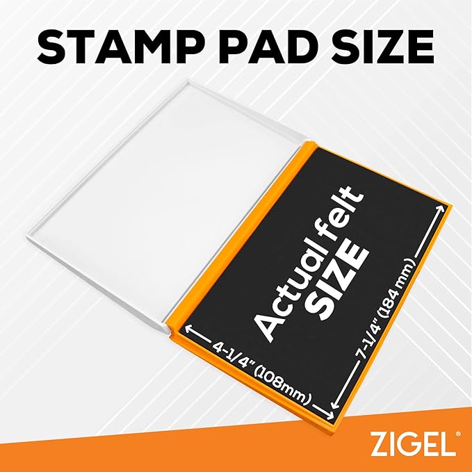 Plastic Case Stamp Pad Large Size, Dark Yellow Color - Size: 4" x 7" - Choose from 15 Ink Colors