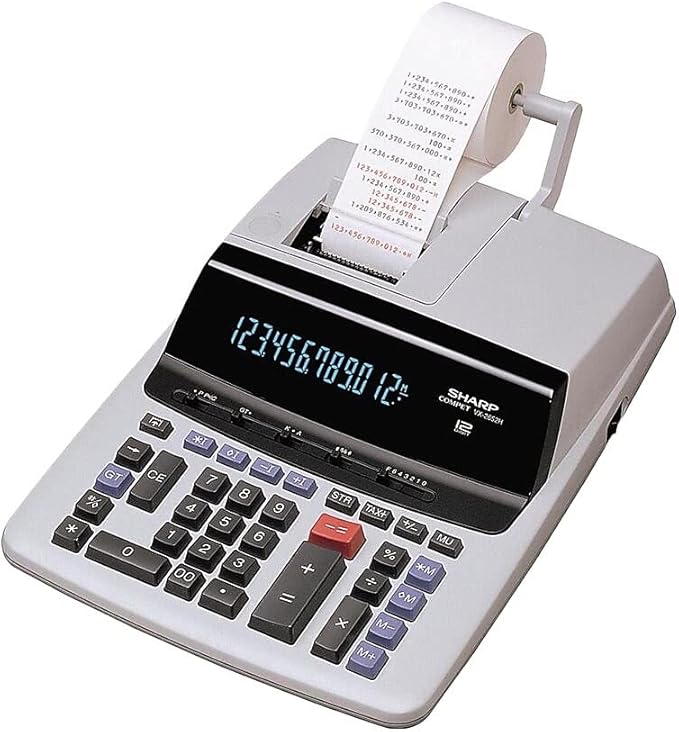 Sharp VX2652H VX2652H Two-Color Printing Calculator Black/Red Print 4.8 Lines/Sec