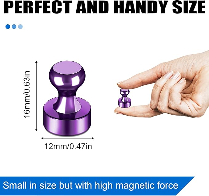 LOVIMAG Fridge Magnets 20Pcs Refrigerator Whiteboard Small Strong Magnet Classroom Kitchen Accessories Decorative Locker Set Decor Must Haves Office Calendar Refrigerador Magnetic Cute Crafts Purple
