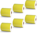 BETCKEY - 4" x 2.5" Shipping & Multipurpose Labels Compatible with Zebra & Rollo Label Printer,Premium Adhesive & Perforated[Yellow, 6 Rolls, 3720 Labels]