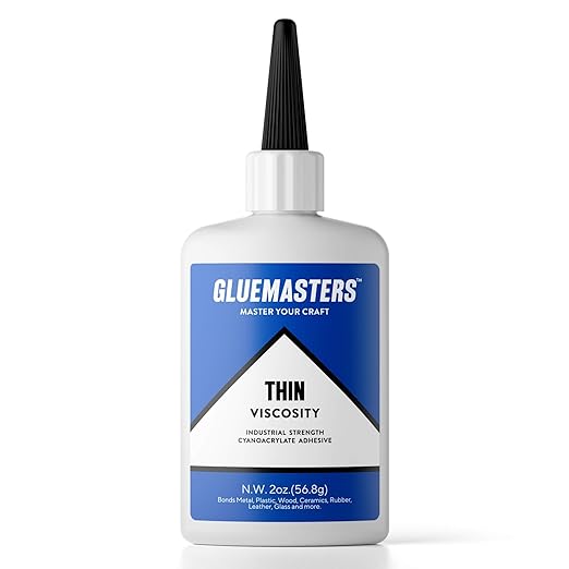 GLUE MASTERS (2 OZ Thin Viscosity) – Shoe & Wood Adhesive – General Home Repair Tool for Glass, Plastic, Rubber, Metal & More