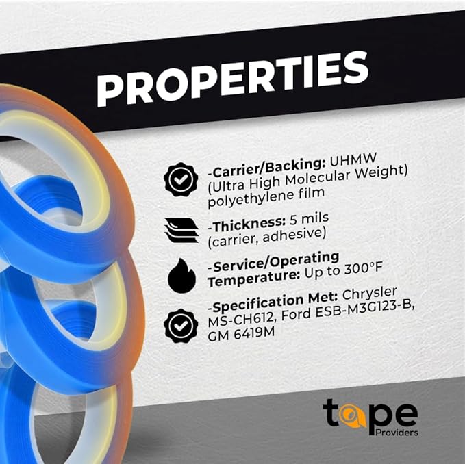 WOD SPT7A UHMW Polyethylene Transparent Film Slick Tape, 1 inch x 10 ft. Aggressive Adhesive - Ideal For Squeak Reduction, Drawers, and Bearings