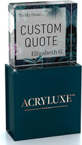 Custom Acrylic Sign Personalized, Custom Desk Name Plate, 18 Styles, (4"x4"), With Gift Box, USA Made by Acryluxe. (Bouquet)