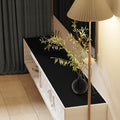 Zinkooat Cover for Dresser Top - 20x72 Inch Waterproof Easy to Clean Can Conceal Flaws Protector The Table Top from Scratches Used for Coffee Table Dresser(Black+Black 20x72)