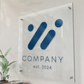 Personalized Floating Custom Acrylic Business Logo Sign | Free Company Vector Logo | Address Signage | Sign for Office Storefont | Multiple Size Options | Neon Led Lights Optional
