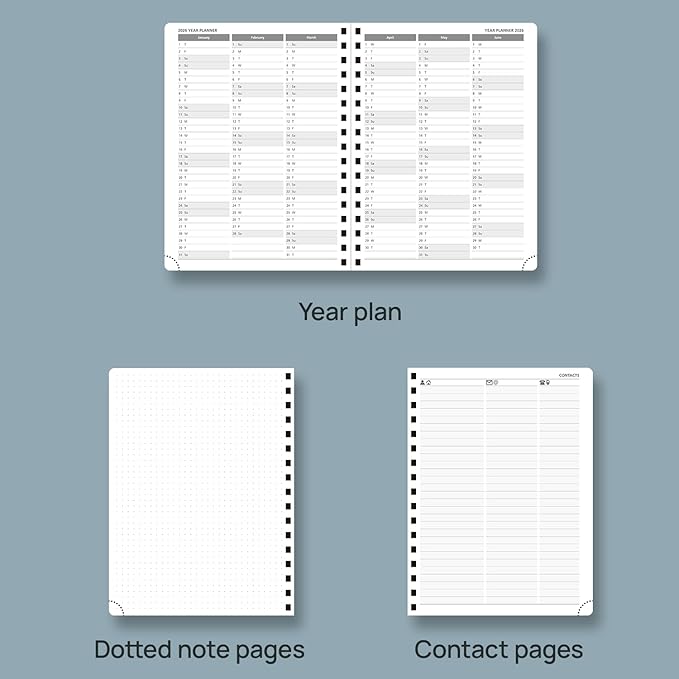 POPRUN 2026 Weekly and Monthly Planner Calendar, January 2026 - December 2026,Medium-6.75" x 8.75" Spiral Bound Appointment Book, Includes Monthly Tabs, Inner Pocket,Soft Cover - Army Green