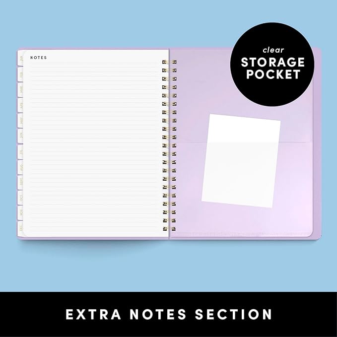 PAPERAGE 2026 Weekly & Monthly Planner, 12 Months (January 2026 - December 2026), 9.2 in x 11.2 in, Spiral Bound 2026 Planner with Weekly, Monthly & Yearly Views, Note Pages & Inner Pocket – Sage Green