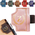 Personalized Mark Bookmark with Pen Holder, Leather Magnetic Book Marker 26 Letters,Custom Initials Page Marks, Gifts for Book Lovers Readers Men Women (Pink, Z)