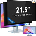IPROKKO 2 Pack 21.5 Inch Computer Privacy Screen Filter for 16:9 Widescreen Monitor, Removable 21.5inch Anti Blue Light Glare Privacy Shield, Anti Spy Security Protector for Hp Dell Asus Acer Samsung