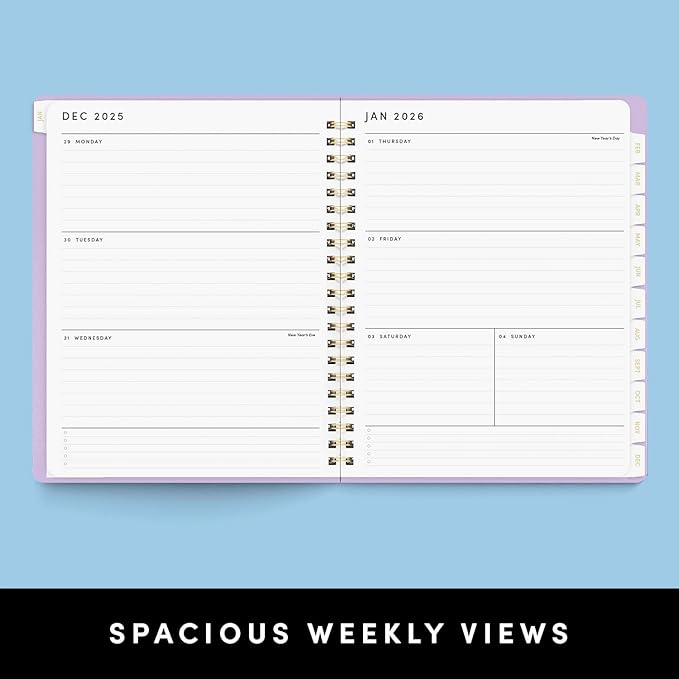 PAPERAGE 2026 Weekly & Monthly Planner, 12 Months (January 2026 - December 2026), 9.2 in x 11.2 in, Spiral Bound 2026 Planner with Weekly, Monthly & Yearly Views, Note Pages & Inner Pocket – Sage Green