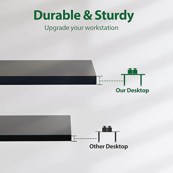 Agilestic Electric Standing Desk, Extra Large 71 x 31.5 Inches Height Adjustable Desk, Sit Stand Up Workstation for Home Office, Ergonomic Rising Gaming Computer Table with Memory Preset, Black