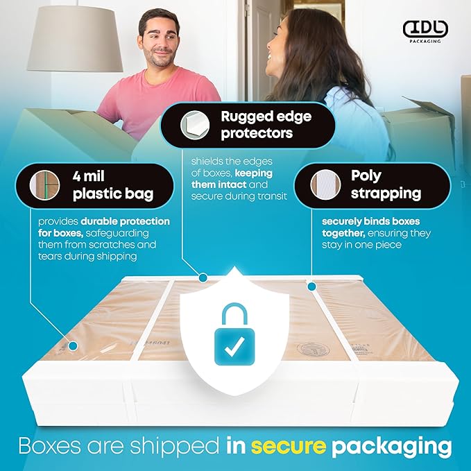 Medium Moving & Shipping Boxes 15"L x 15"W x 3"H (25-Pack) - Extra Strength 200 lb vs Regular - Corrugated Boxes for Packaging - Medium Packing Box - Carton Box by IDL Packaging