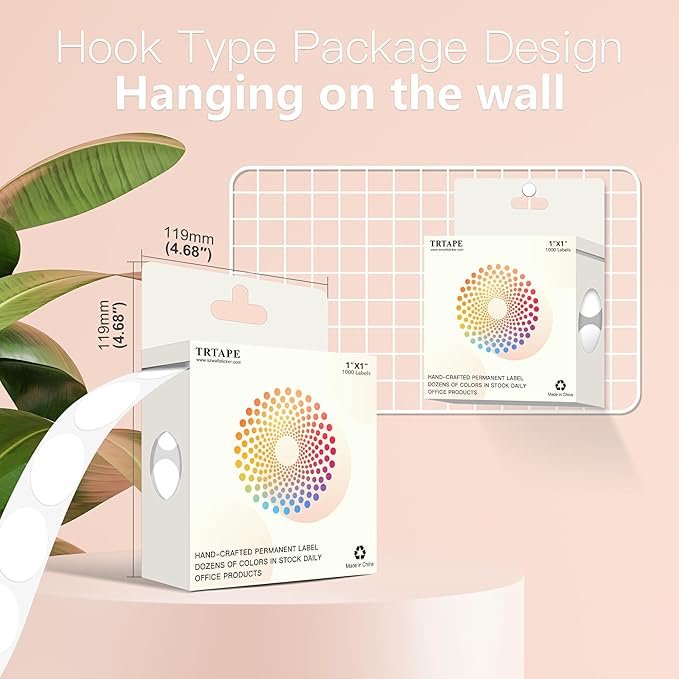 1 Inch Round Color Coding Labels, 1000 PCS Per Roll White Color Coded Dot Stickers, Round Color Dot Labels for Organizing, Filing, and Storage