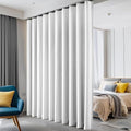 hoeflife Room Divider Curtains Blackout Floor to Ceiling Curtain with Hook Wall Mount Sliding Door Curtains Ceiling Mount Extra Wide Curtain Wall Divider for Room Separation(Greyish White,W150xH84in)