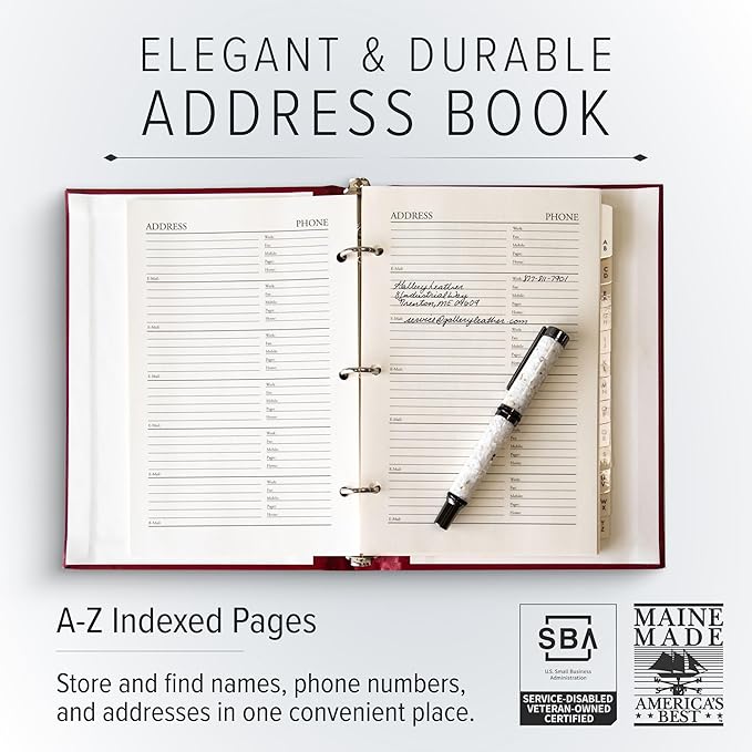 Gallery Leather Desk Address Book - 9" x 7" - Acadia Plum