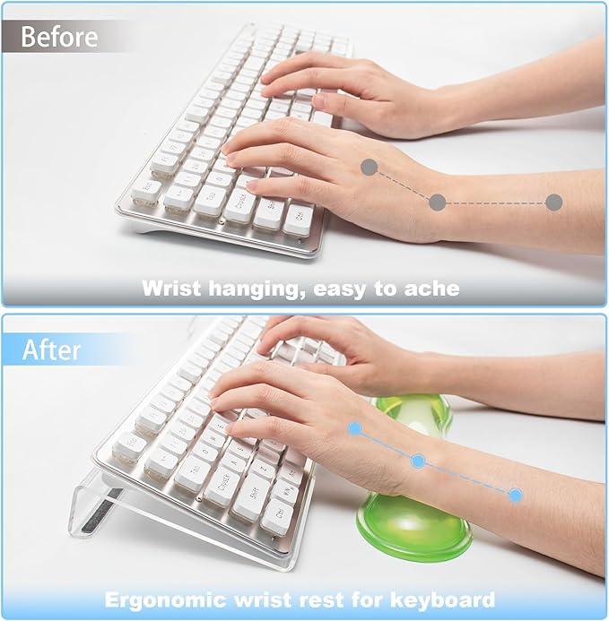 Computer Keyboard Stand with Wrist Rest - Gel Wrist Rest for Keyboard and Mouse, Ergonomic Keyboard Riser with Wrist Rest Support for Mouse