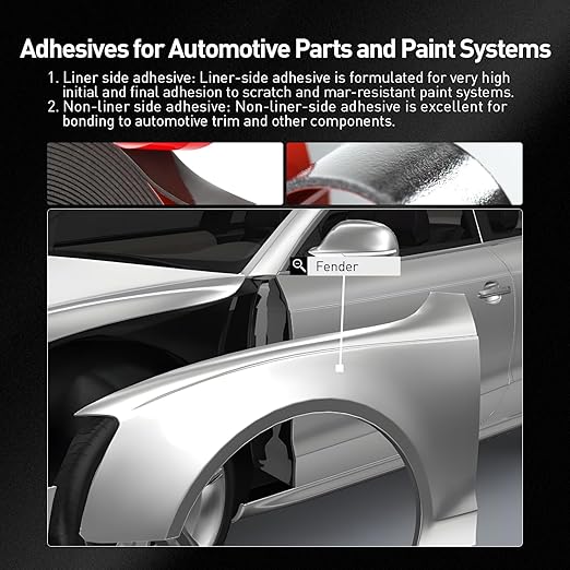 Automotive Acrylic Plus Attachment Tape 0.39" x 18Ft Made of 3M Pack of 2 Double Sided Tape PT1100 Heavy Duty for Moldings Claddings Panels Pads and Other Car Automotive Applications