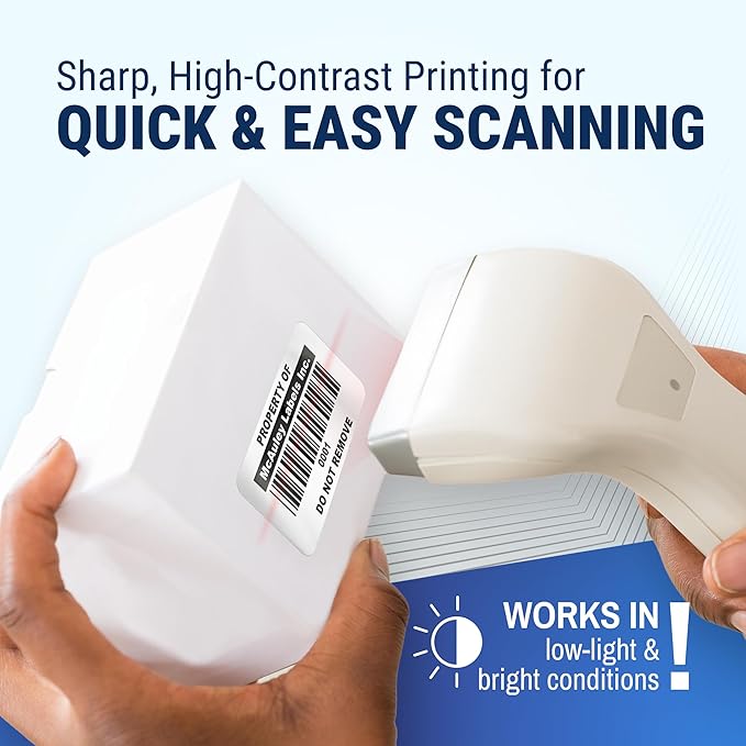 McAuley Labels Custom Asset Tags for Equipment - Numbered, Permanent - Heavy Duty Metalized Polyester, Stronger Adhesive - ID Label - 2x1 Inches