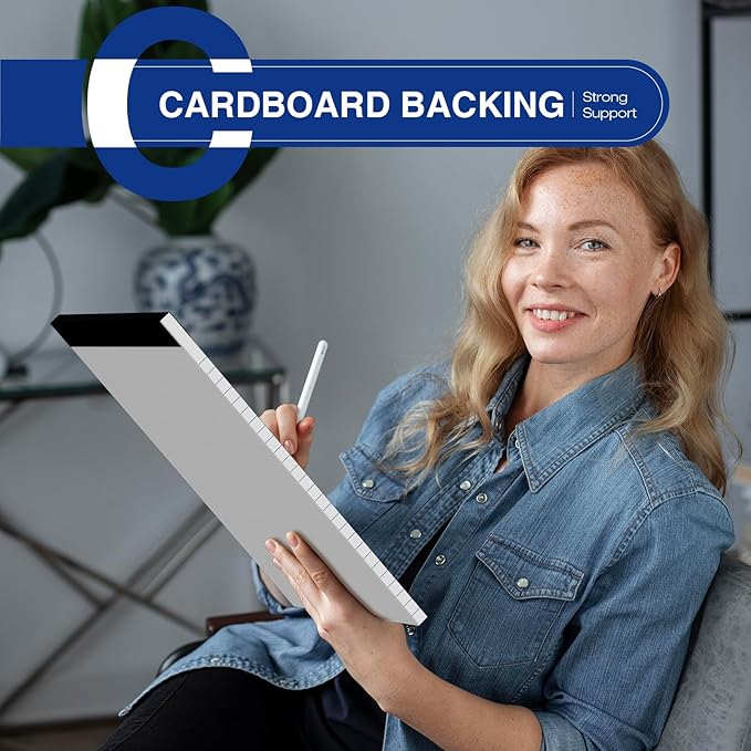 2-Pack Legal Pads 8.5"x11" Wide Ruled Note Pads - 100 Sheets (50/Pad) with Micro-Perforated Notepad & Chipboard Backing To-Do Lists Thick Lined Writing Paper Notebook for School & Office Supplies