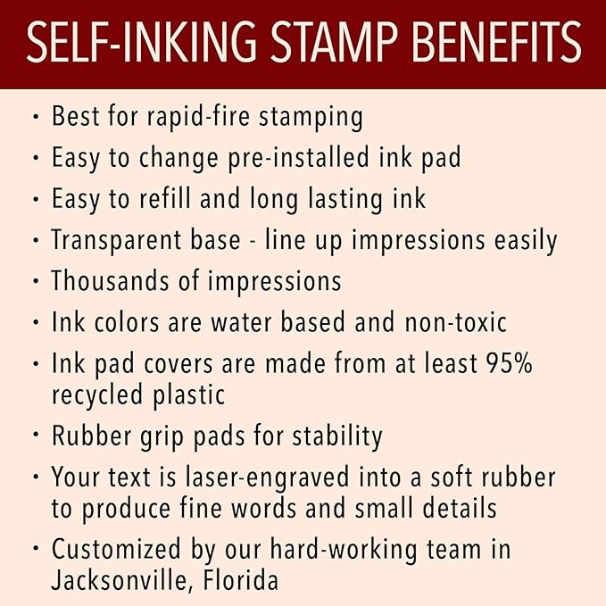 Self Inking Modern Address Stamps | Custom Return Address Stamper (Playful Script, Medium)