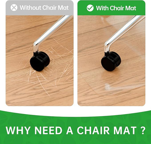 100pointONE Office Chair Mat for Hardwood Floors, Easy Glide Computer Chair Mat, Clear Floor Protector for Chairs 48" x 48"