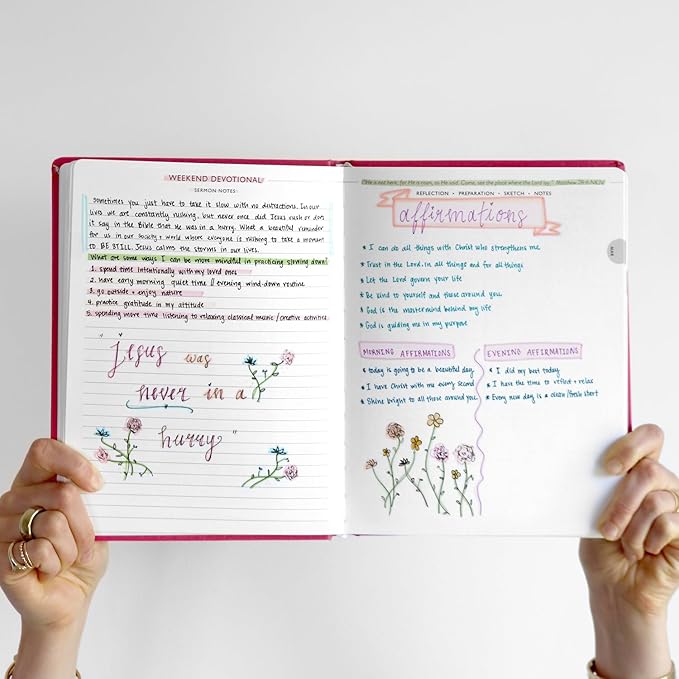 Christian Planner 2026 Daily Planner - Faith Based Monthly and Weekly Planner, Vision Board, and Habit Tracker - 2026 Calendar, Personal Organizer and Devotional Journal (Sprial, Cherry)