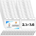 100 Pack Horizontal ID Badge Holder with Clip, Universal Waterproof PVC Transparent Name Tag Holder with Sealed Zipper(2.3 × 3.6 inch)