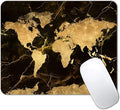 IMAYONDIA Square Mouse Pad, World Map Mouse Pad, Black Gold Marble Mousepad, Non-Slip Rubber Mouse Pad, Vintage Map Design Mouse Pads for Office, Work, Men, 9.5 x 7.9 Inch