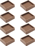 VOCOMO 2X2 Rubber Caster Cups, Non Slip Furniture Pads, Anti-Slip Gripper, Anti Skid Furniture Feet, Anti Slide Floor Protector for Bed Couch Table Chair Stoppers - 8 Pack, Brown