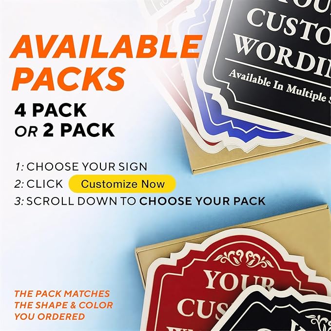 Custom Decorative Outdoor Metal Sign - Personalized Aluminum Driveway Sign, Waterproof, Made In USA - Design 1 Blue Steel 10x7 In