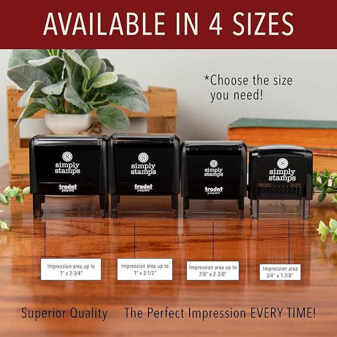 Self Inking Modern Address Stamps | Custom Return Address Stamper (Colorblock, Medium)