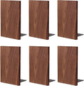 Muso Wood Handmade Walnut Book Ends, Non-Skid Bookends for Shelves, Large Sturdy Book Ends for Heavy Books, Decorative Book Shelf (3 Pairs)