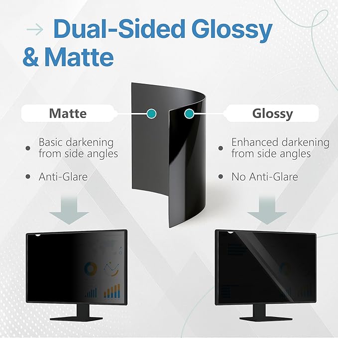 VINTEZ 25 Inch 16:9 Privacy Screen for Computer Monitor and Laptop - Anti Glare Protector Film Blue Light Filter Eye Protection - Computer Screen Privacy Shield, [1 Pack]