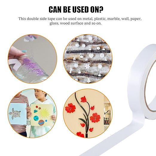 Double Sided Tape for Crafts, Double-Sided Tape for Arts, Scrapbook Supplies, Photography, Gifts Box, Scrapbooking, Card Making, Paper Backing, Tear-by-Hand, 6 Roll Heavy Duty Multi-Size Adhesive Tape