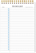 To Do List Notepad, Undated Daily Planner Notepad with To Do List Notebook Checklist Planner Spiral Waterproof Notepad for Office Supplies, School Planner, Blue, 52 Sheets, 5.5"*8.3" A5 Size
