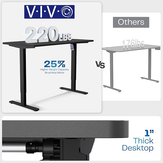 VIVO Electric 71 x 30 in Rustic Standing Desk, Memory Height Adjustment, 1B Series, Holds 220 lbs, Vintage Brown Top Black Frame, DESK-KIT-1B7N