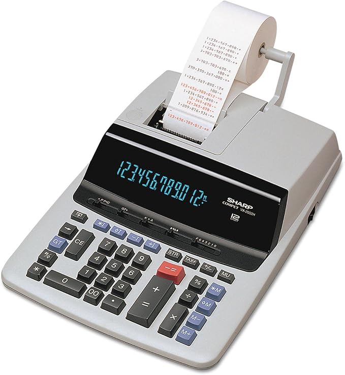 Sharp VX2652H VX2652H Two-Color Printing Calculator Black/Red Print 4.8 Lines/Sec