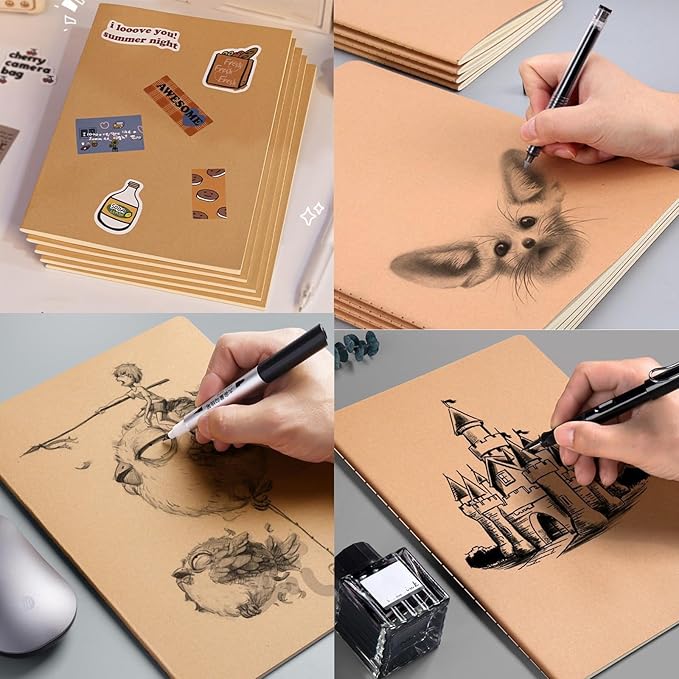 Zegrox 32 Pack A5 ruled Notebook Journals for travelers,students and office,Writing diary Subject Notebooks, Lined thick paper,60Pages, 30 Sheets,8.3x5.5inch