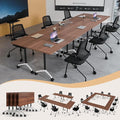 Folding Conference Table 4ft 5ft, Foldable Office Meeting Desk for 6 People, Multiple Sizes Colors Mobile Conference Room Table for Training Room School Business Furniture (2, Walnut, 47in)