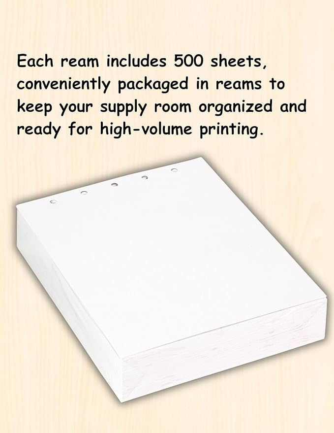 Limited Papers(TM) Writing and Copy Paper, Variation of Colors 8.5" x 11", 5 Hole Top-Punched, 20 Pound Text, 500 Sheets Per Ream. (2500, Buff)