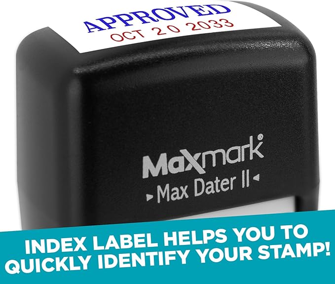 MaxMark Self-Inking Rubber Date Office Stamp with OVERDUE Phrase & Date - Black Ink (Max Dater)