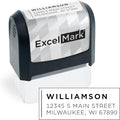 ExcelMark Address Stamp - Custom Return Address Stamp with Elegant Designs, Vibrant Colors & Patterns – Perfect for Mail, Invitations & Gifts (Black Mount, Modern Line)