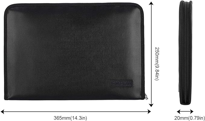ENGPOW Fireproof File Folder Fireproof Fire and Water Resistant Money Document Bag with A4 Size 13 Pockets Zipper Closure Non-Itchy Silicone Coated Portable Filing Organizer Pouch(14.3" x 9.8")