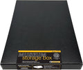 Lineco Museum Archival Storage Box, 11.75x17.75x1.5 in. Drop Front Design. Acid-Free with Metal Edge. Organize Photos, Pictures, Prints, Documents, Crafts, DIY. Black, 1 Pack