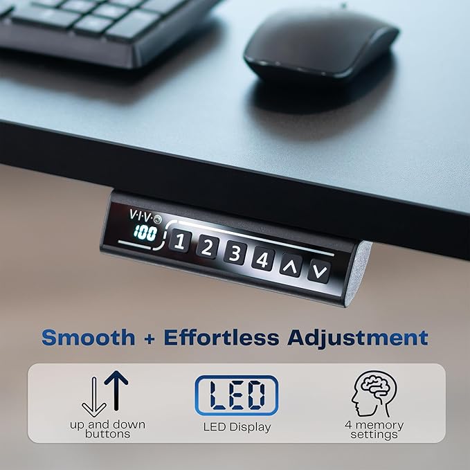 VIVO Electric 60 x 30 in Standing Desk, Memory Height Adjustment, 1B Series, Holds 220 lbs, White Top Gray Frame, DESK-KIT-1G6W-30