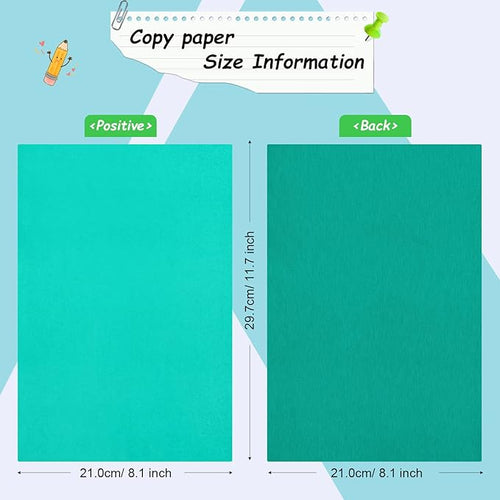 105 Pcs Carbon Transfer Paper 11.7 x 8.3 Inch Tracing Carbon Graphite Copy Paper with Embossing Stylus Tracing Stylus Dotting Tools for Cloth Wood (Black, Blue, White, Green, Red, Yellow)