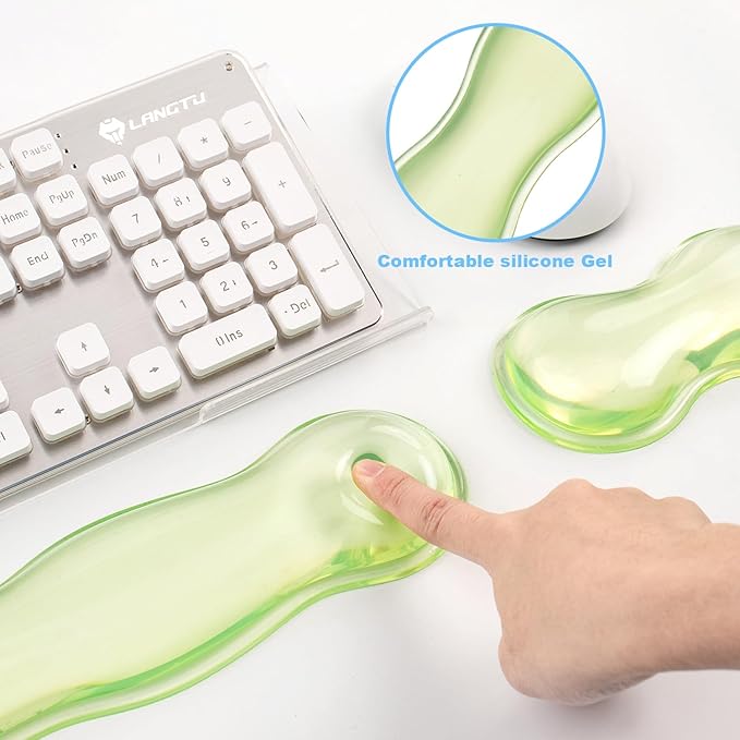 Computer Keyboard Stand with Wrist Rest - Gel Wrist Rest for Keyboard and Mouse, Ergonomic Keyboard Riser with Wrist Rest Support for Mouse